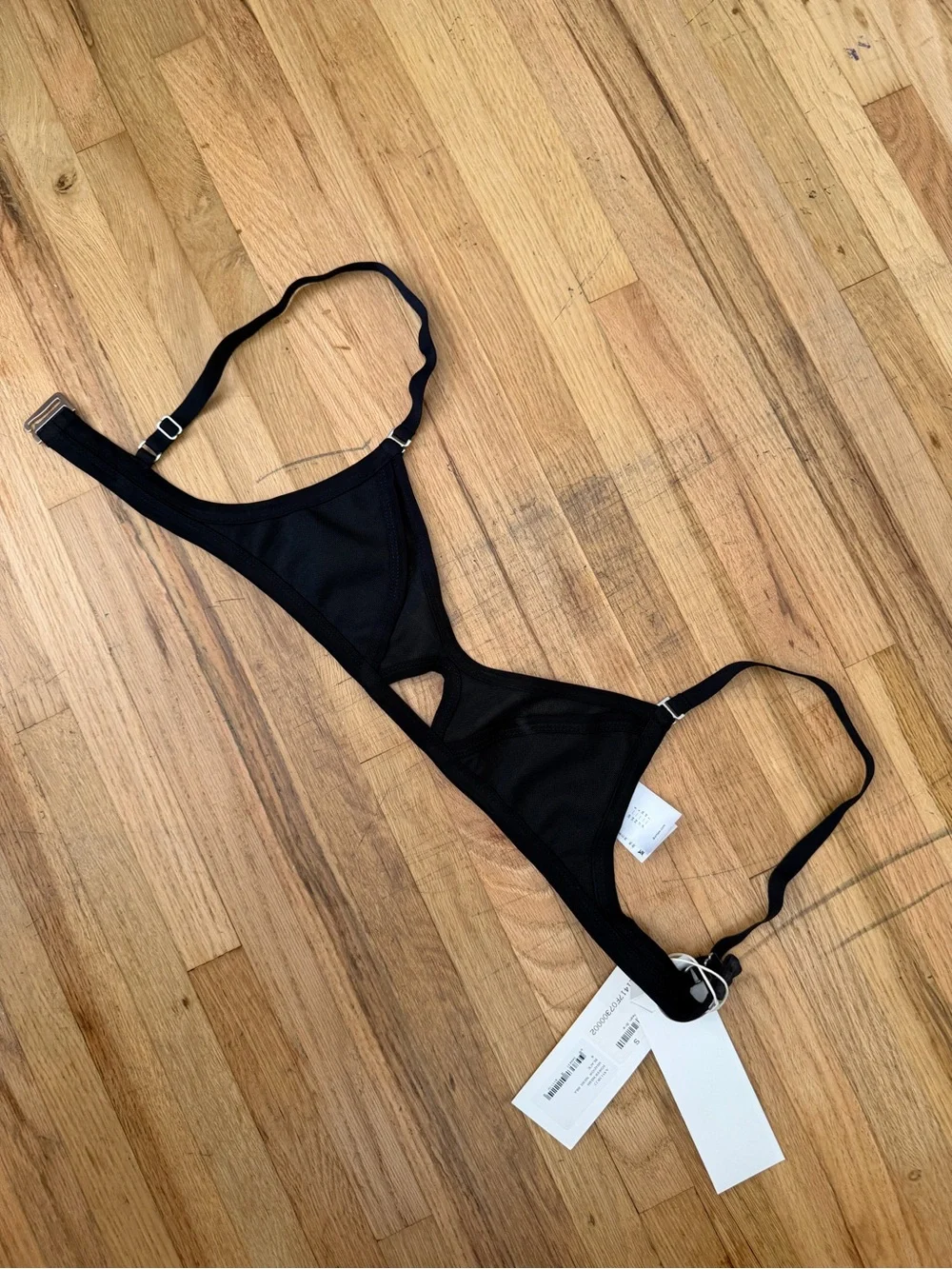 Dion Lee Black Sheer Cutout Bralette - size small - Picture 2 of 5